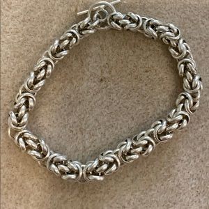 Sterling silver knotted bracelet